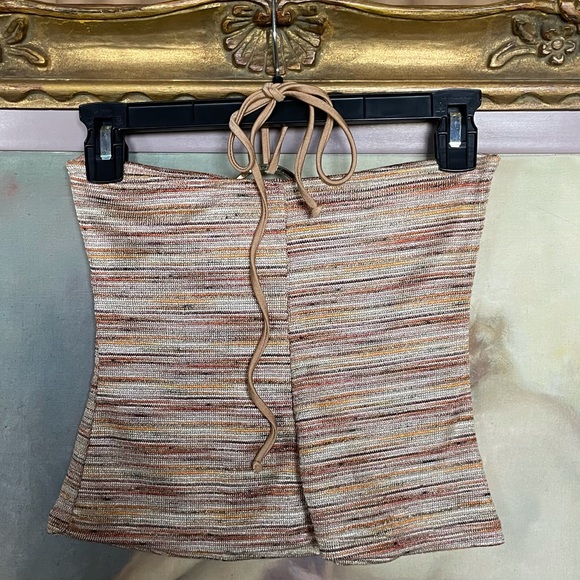 Gold and brown tube top with gold hardware - Picture 4 of 4